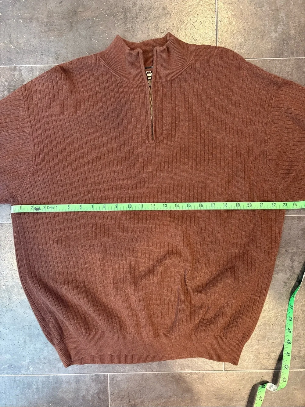 Cutter & Buck Men’s Quarter Zip Ribbed Sweater Preppy Classic Cotton X-Large